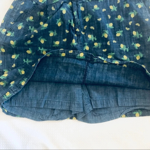 Karen Scott Woman Lemon Print Chambray Skort size 18W - Picture 4 of 5